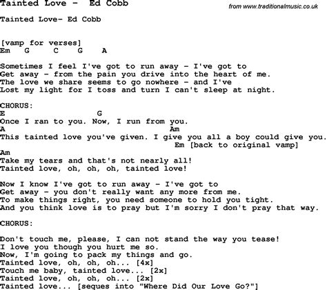 tainted love lyrics